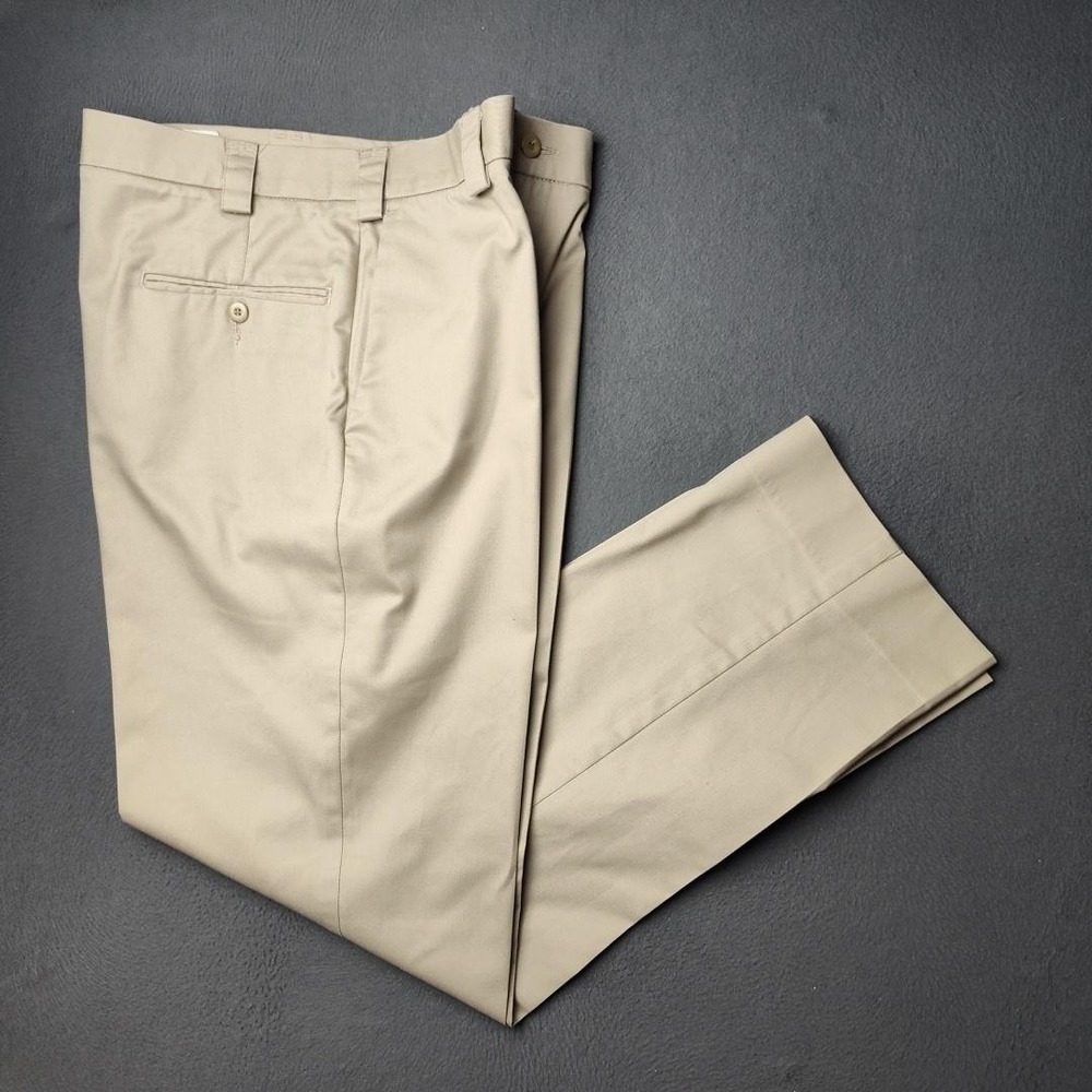 Tilley Pants Mens 32x32 Khaki Beige Chino Dress Travel Polyester Cotton Flat